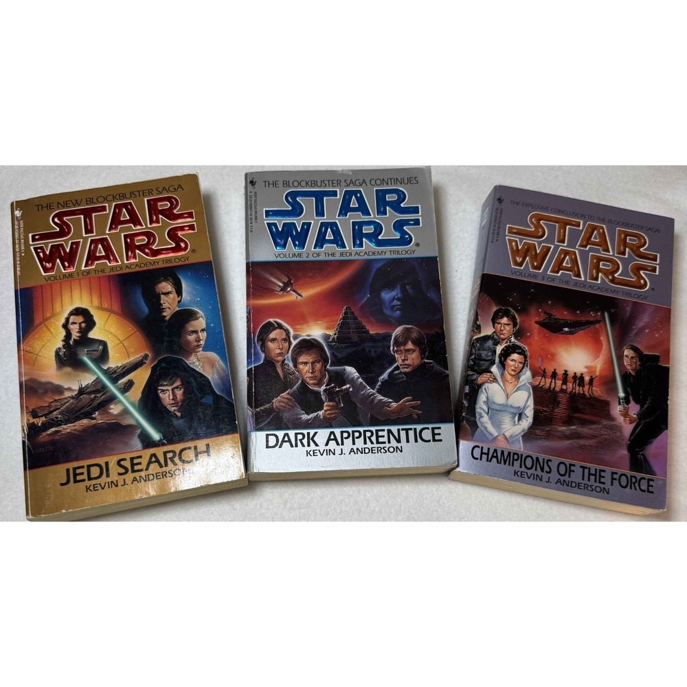 Star Wars Jedi Academy Trilogy 3 Book Lot Kevin J Anderson Paperback Legends Set
